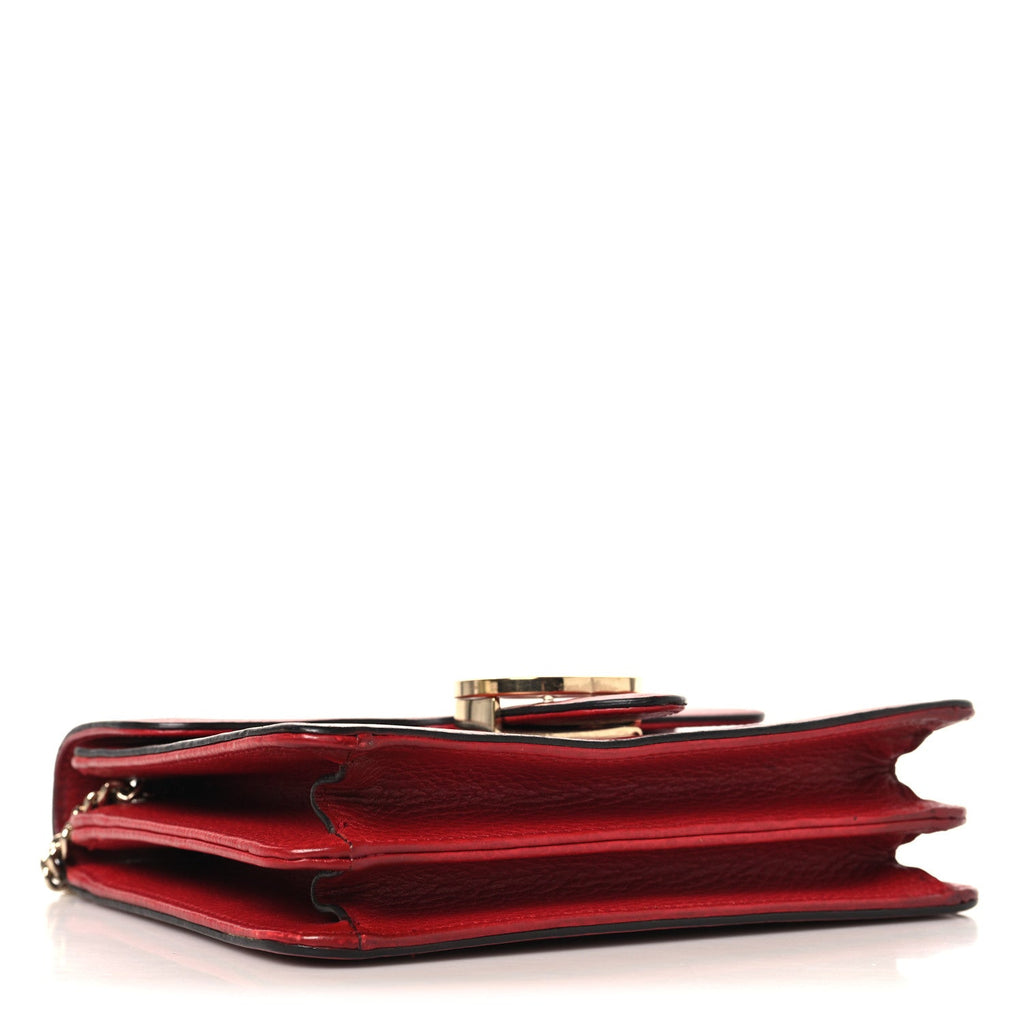 Gucci Dollar Calfskin Small Interlocking G Shoulder Bag Red