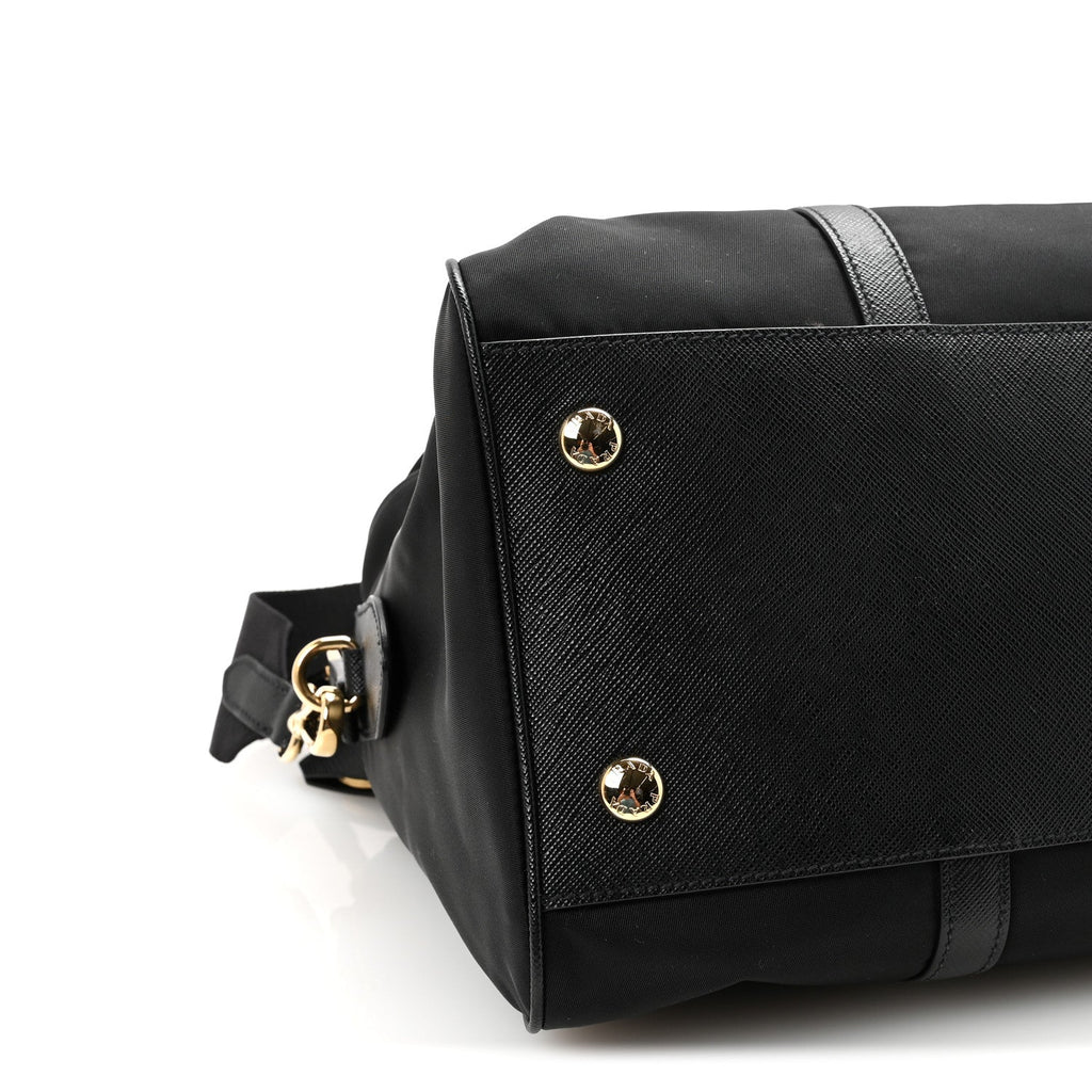 Prada Re-Nylon Saffiano Medium Re-Edition 1978 Top Handle Bag Black