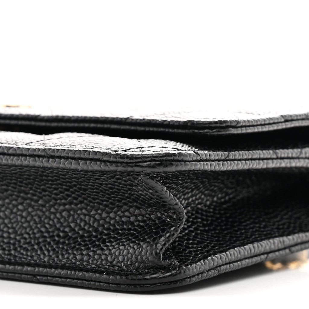 Chanel Caviar Quilted Wallet On Chain WOC Black