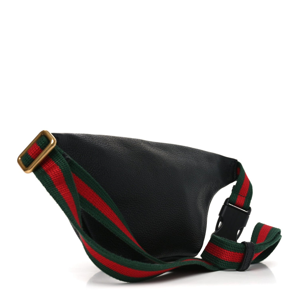 Gucci Grained Calfskin Small Logo Belt Bag Black