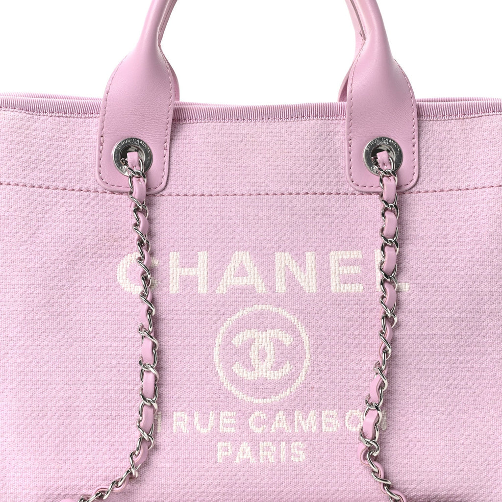 Chanel Mixed Fibers Small Deauville Tote Pink