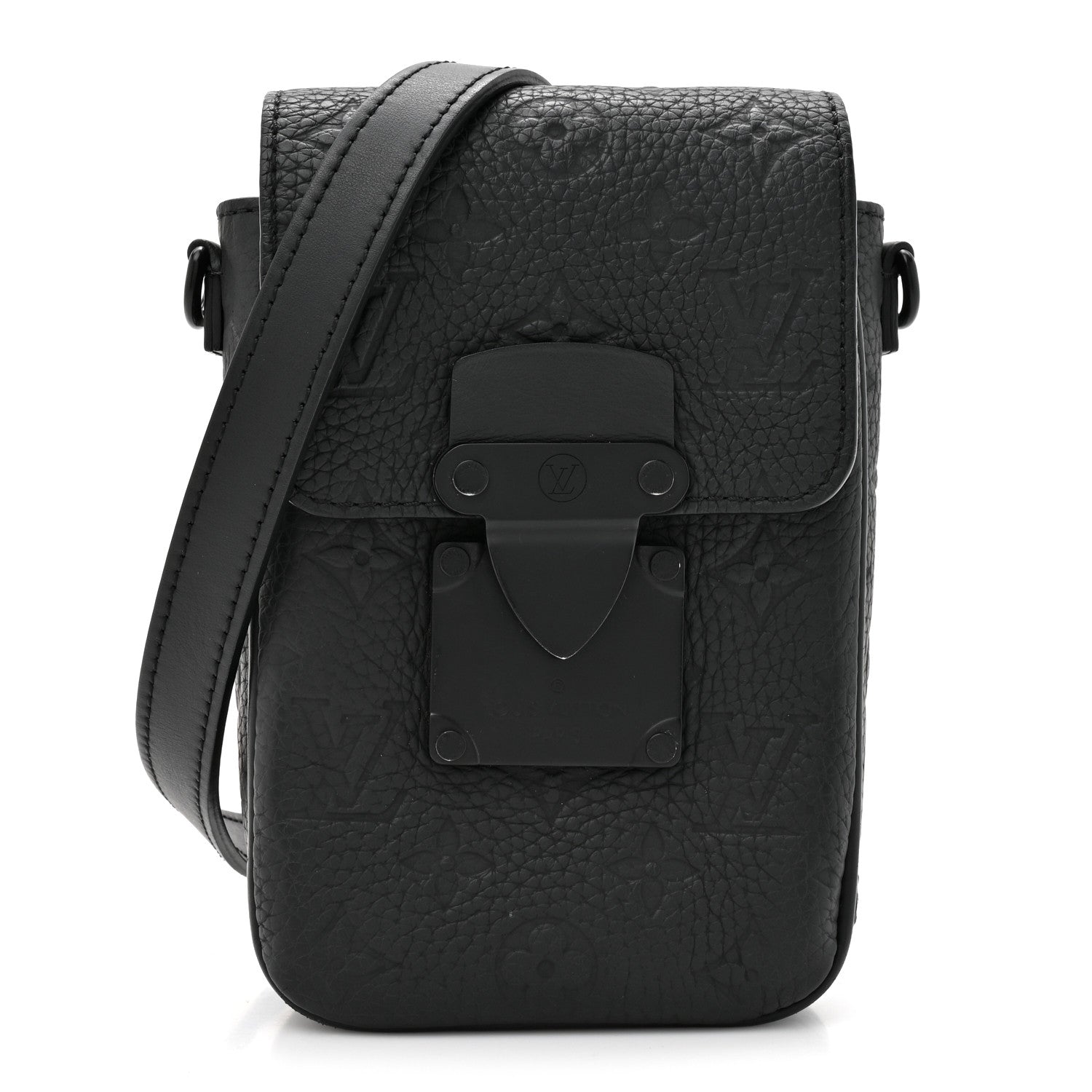 Louis Vuitton Taurillon Monogram S Lock Wearable Wallet Black