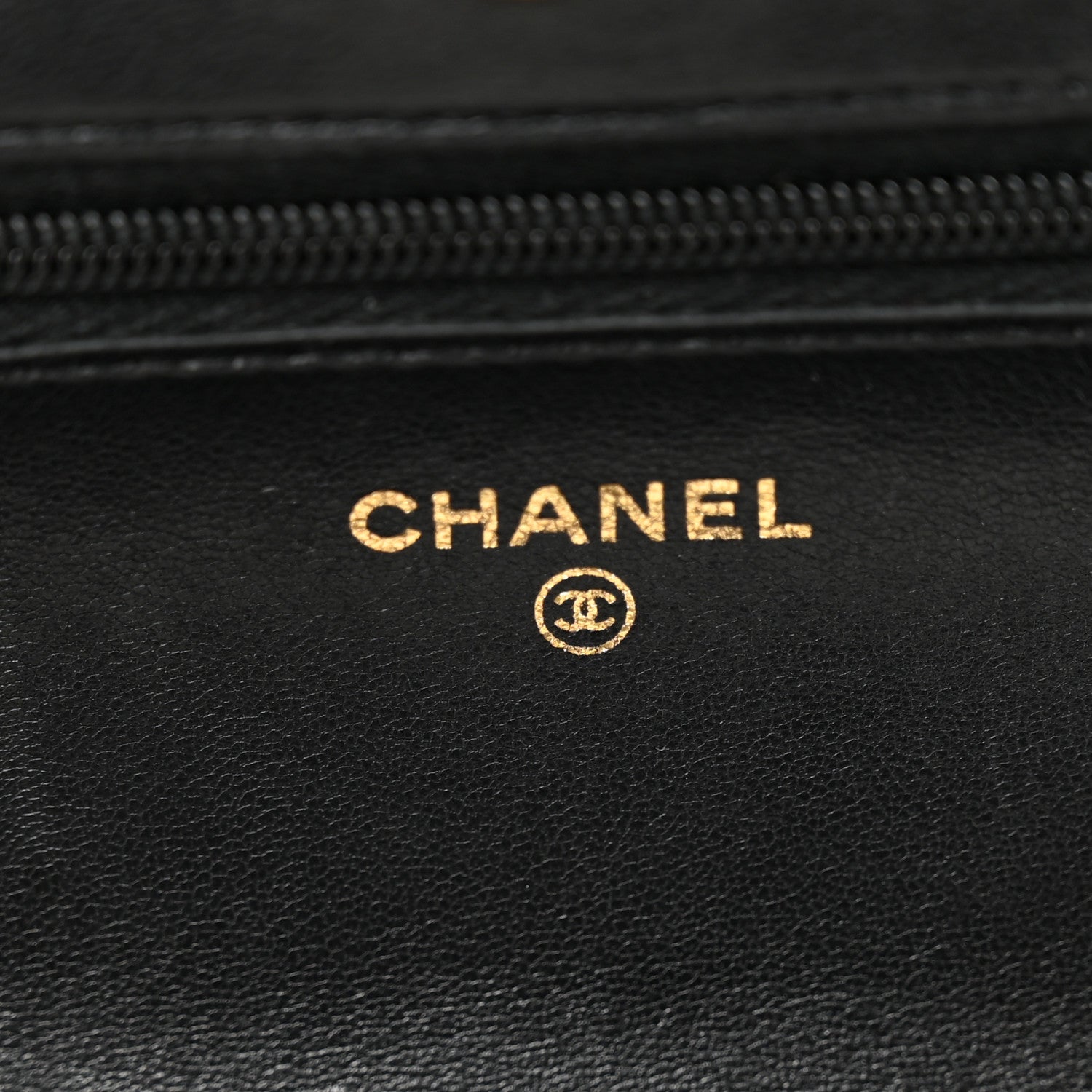 Chanel Lambskin Quilted Wallet On Chain WOC Black
