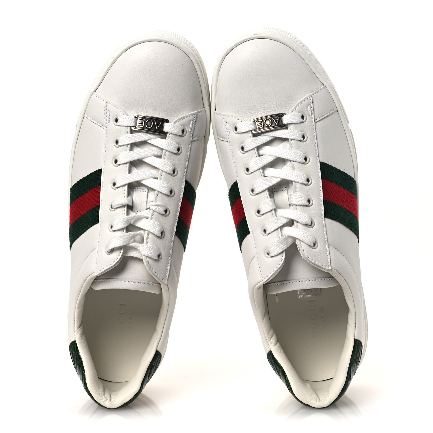 Gucci Ultralight Plume Calfskin Web Womens Ace Platform Sneakers 39.5 White