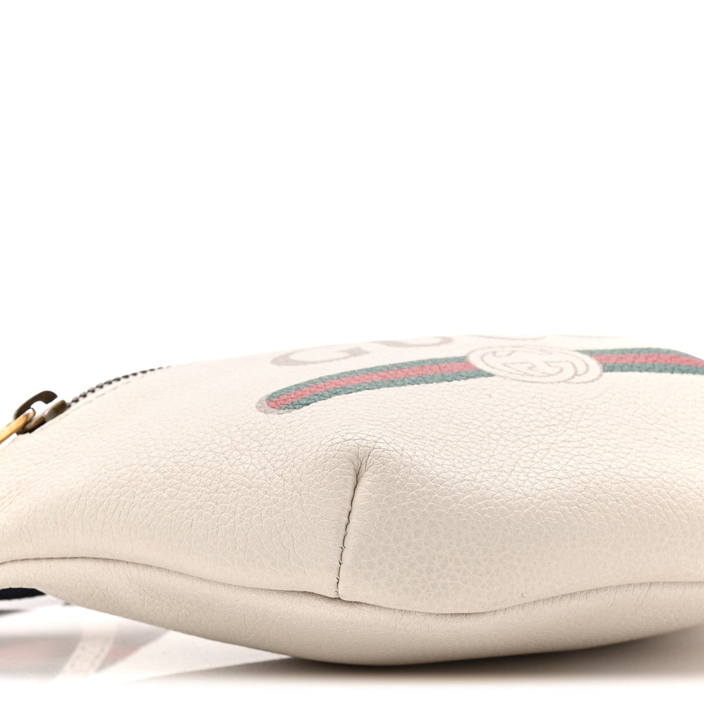 Gucci Grained Calfskin Small Logo Belt Bag White