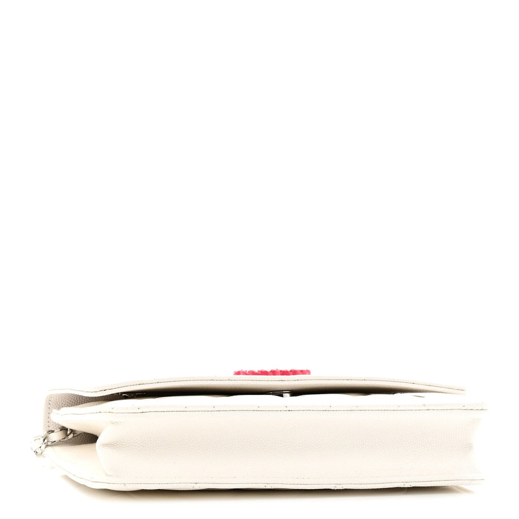 Chanel Caviar Quilted Chanel 19 Wallet On Chain WOC White Pink