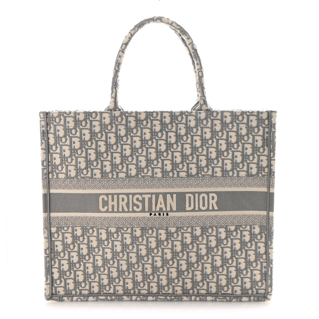 Christian Dior Oblique Large Book Tote Grey