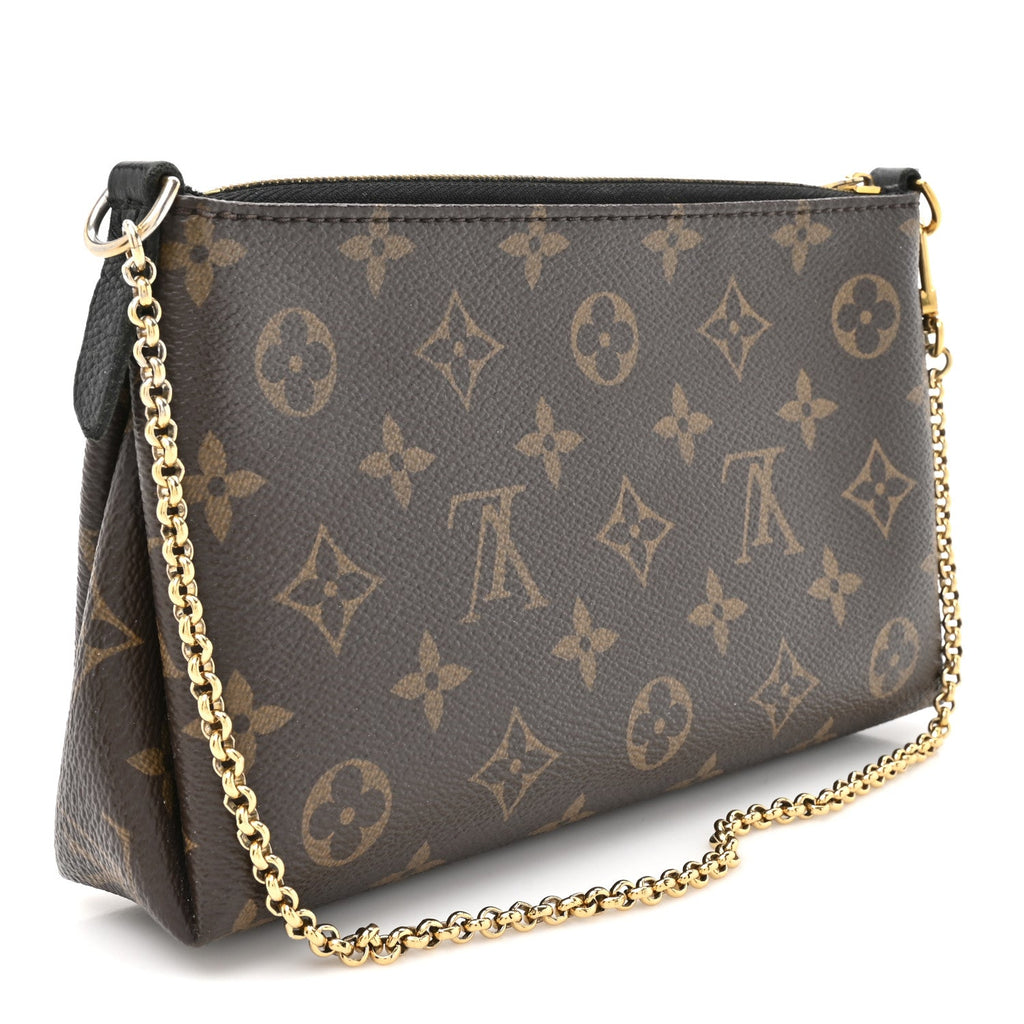 Louis Vuitton Monogram Pallas Clutch Black