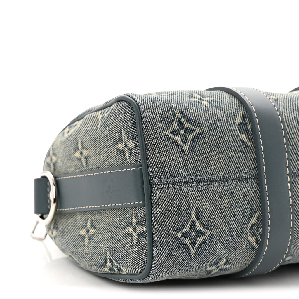 Louis Vuitton Monogram Washed Denim Keepall Bandouliere 25