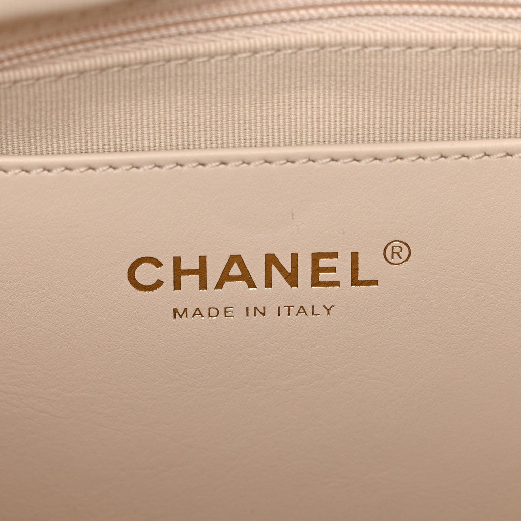 Chanel Calfskin Quilted Small Maxi Chain Hobo White