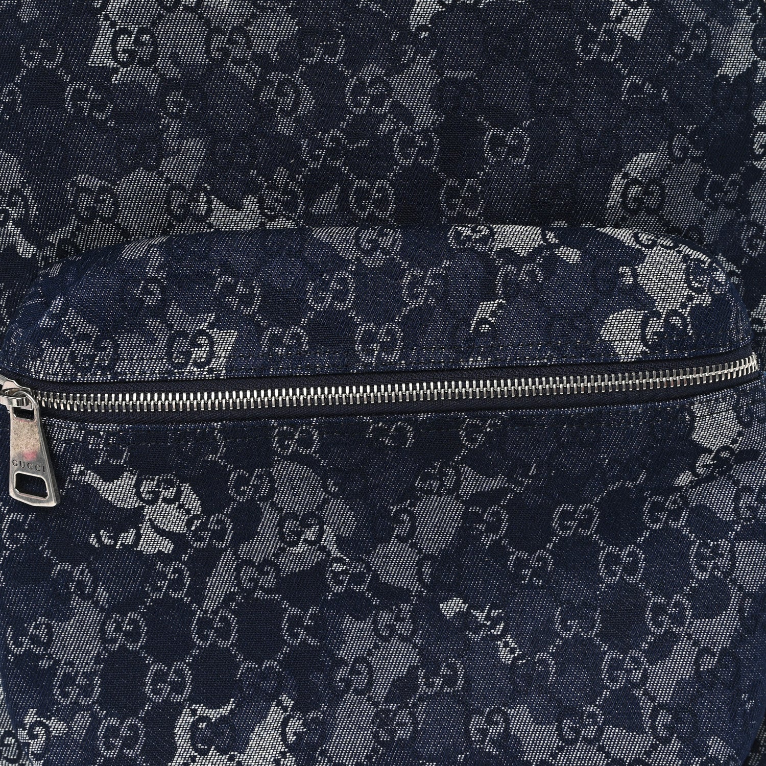 Gucci Denim Monogram Camouflage Large Backpack Blue