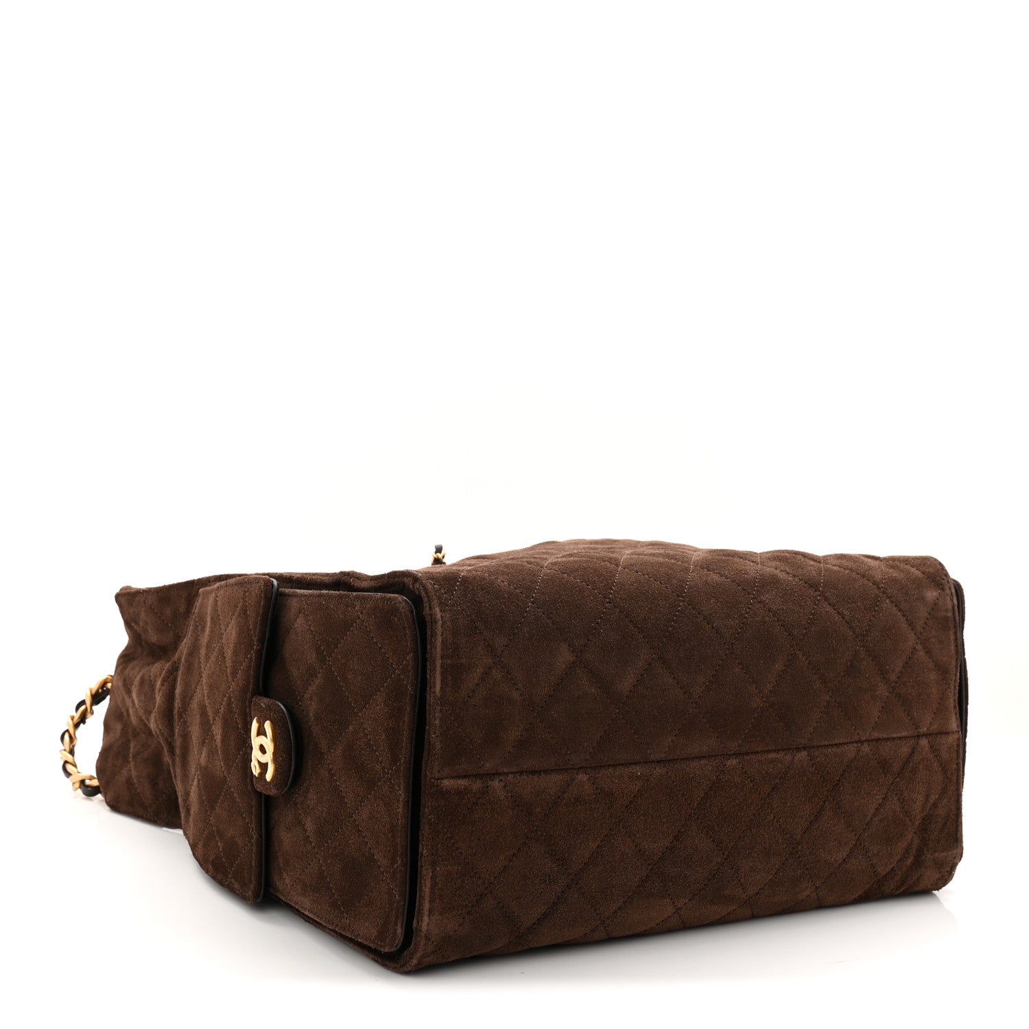 Chanel Suede Quilted Medium Chanel 25 Handbag Dark Brown