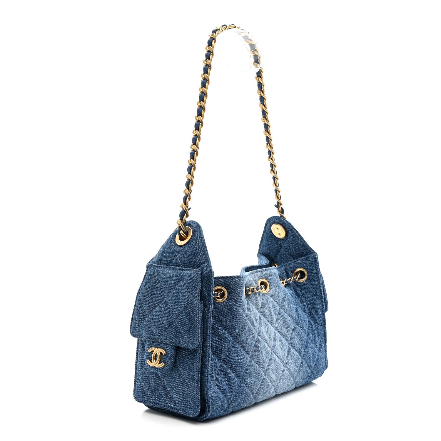 Chanel Washed Denim Quilted Mini Chanel 25 Handbag Blue