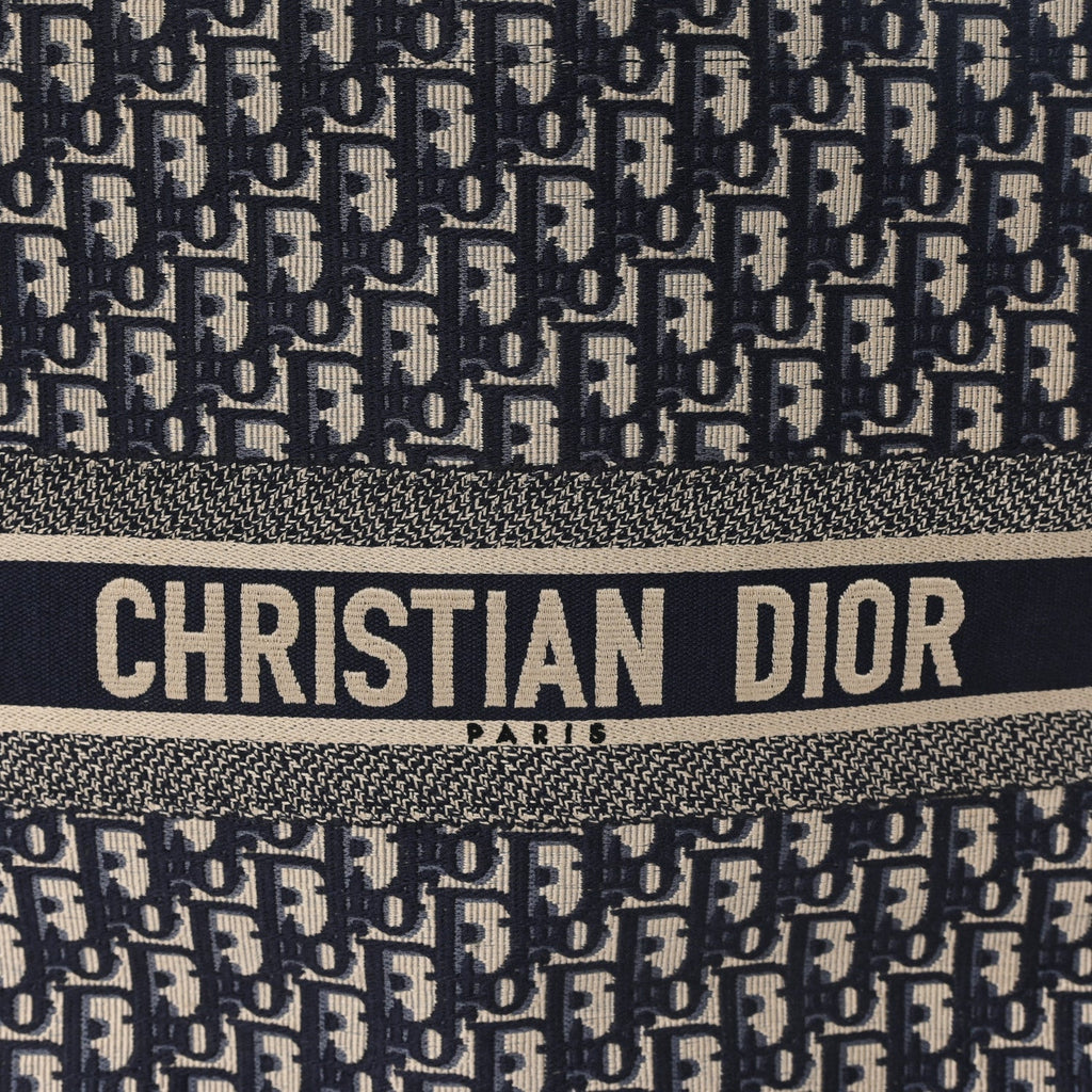 Christian Dior Oblique Large Book Tote Blue Multicolor