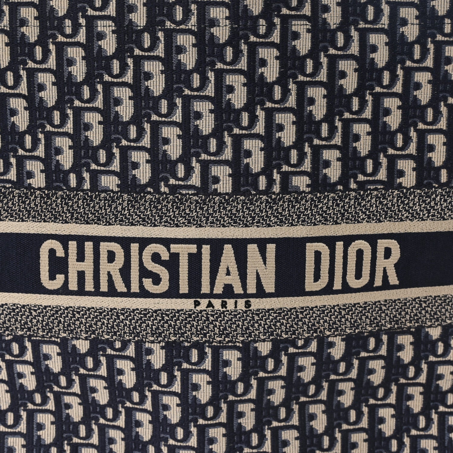 Christian Dior Oblique Large Book Tote Blue Multicolor