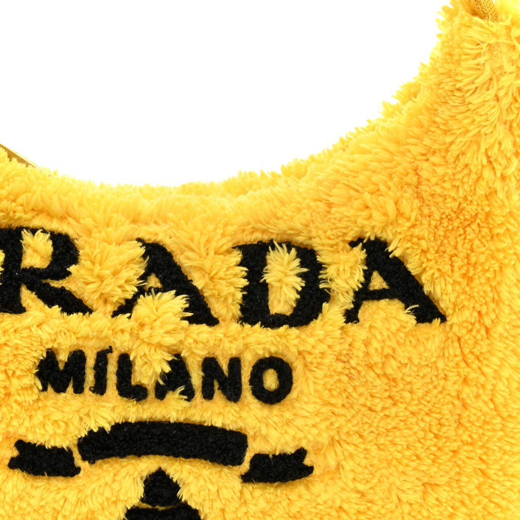 Prada Terry Cloth Mini Re-Edition 2000 Bag Giallo Black