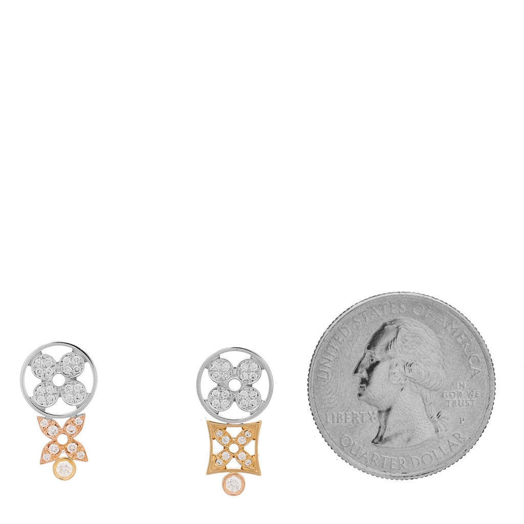 Louis Vuitton 18K Rose White Gold Diamond Idylle Blossom Earrings