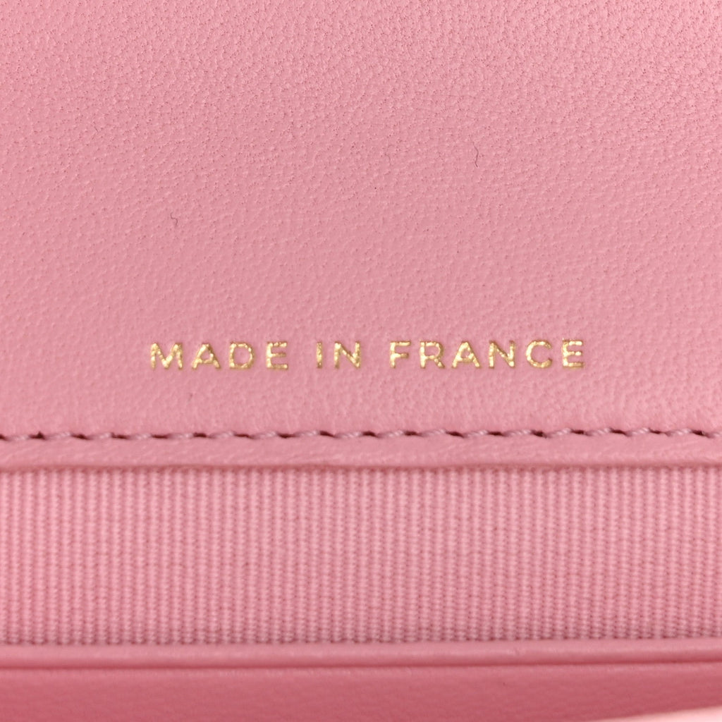 Chanel Lambskin Quilted Pick Me Up Mini Wallet On Chain Light Pink