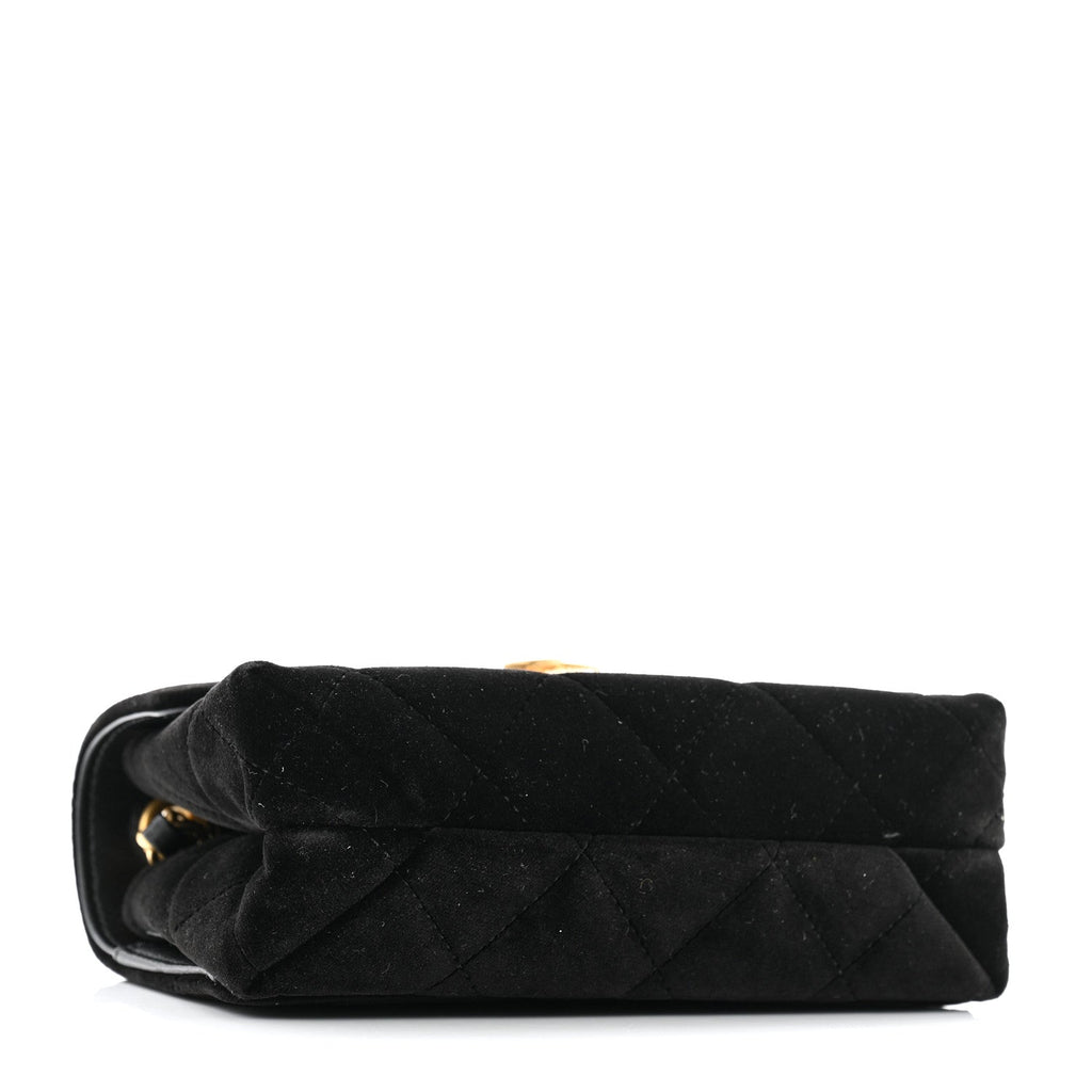 Chanel Velvet Strass Diamond Lock Flap Black