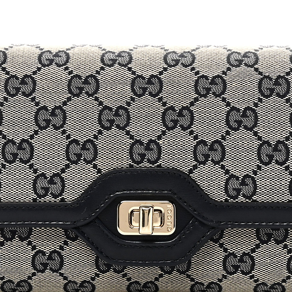 Gucci GG Monogram Small Luce Shoulder Bag Beige Blue