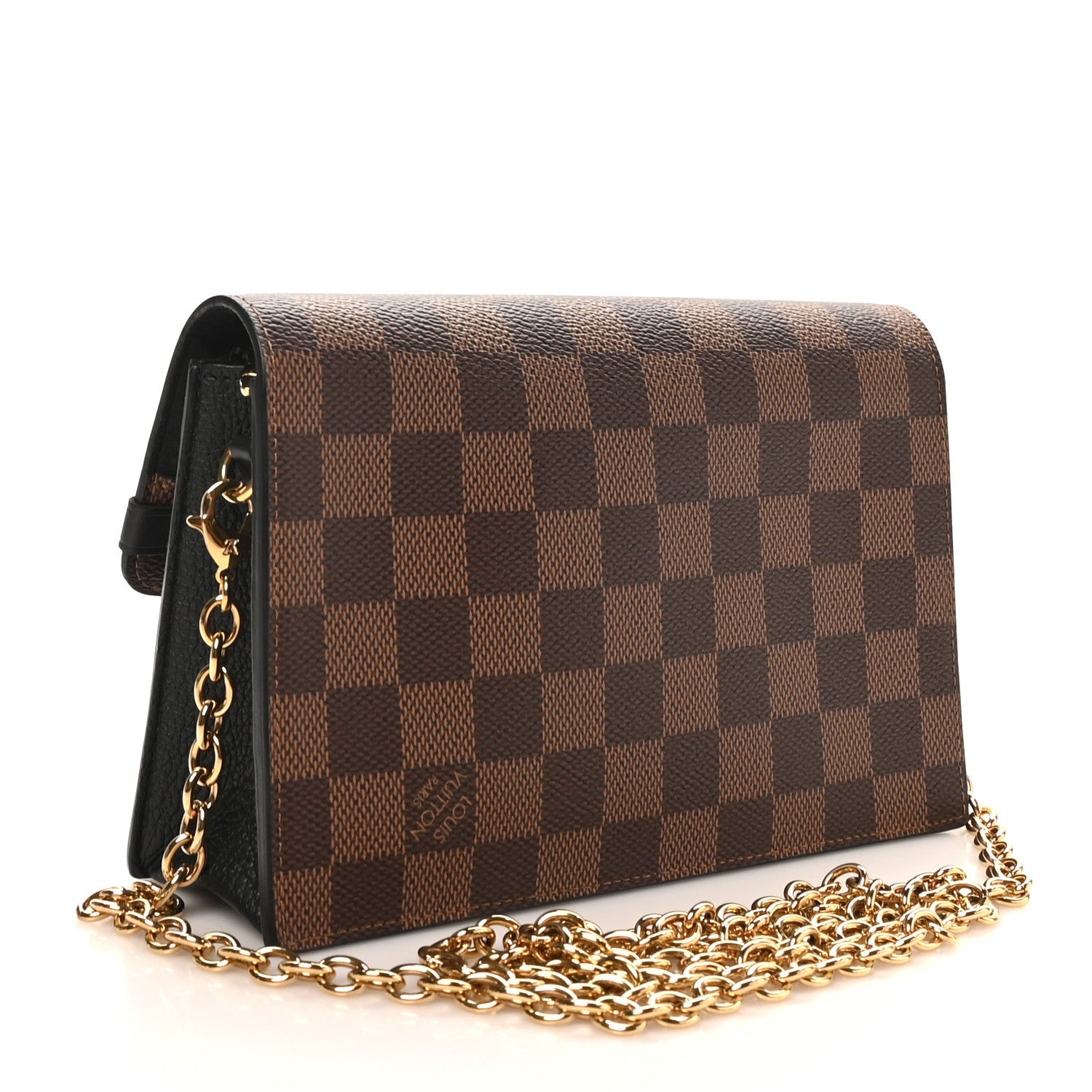 Louis Vuitton Damier Ebene Vavin Chain Wallet Black