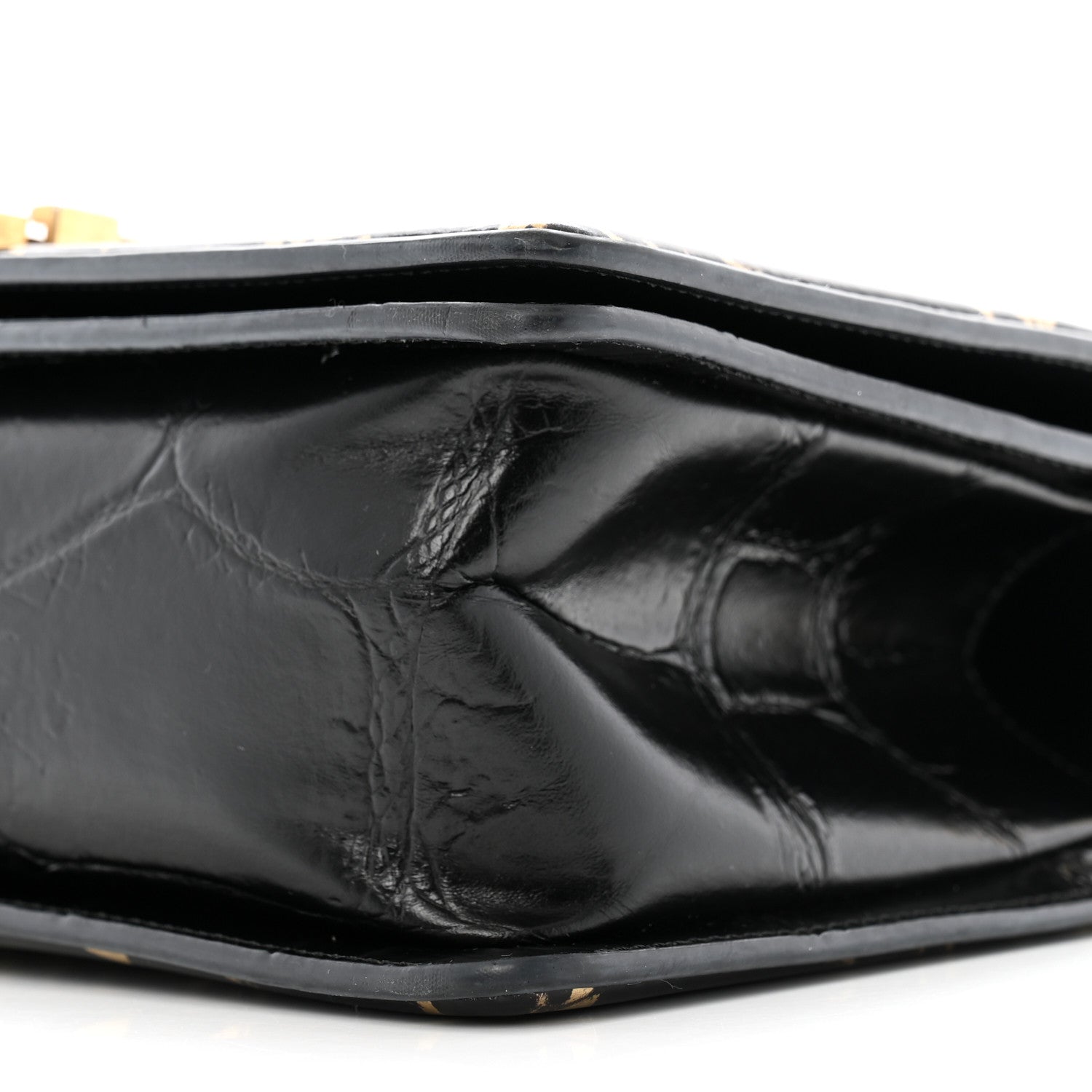 Chanel Calfskin Crocodile Embossed Graffiti Cocodile Medium Boy Flap Black