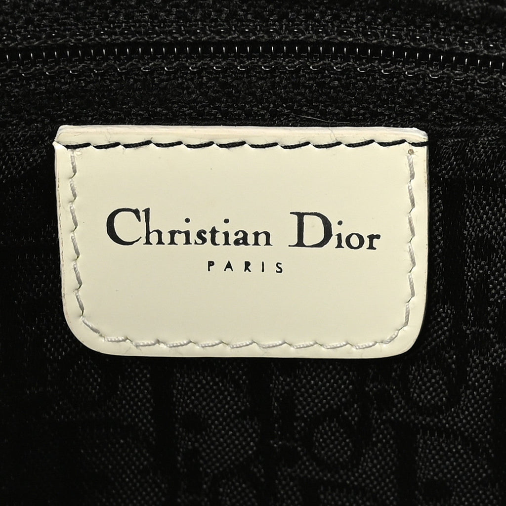 Christian Dior Patent Cannage Large Lady Dior White