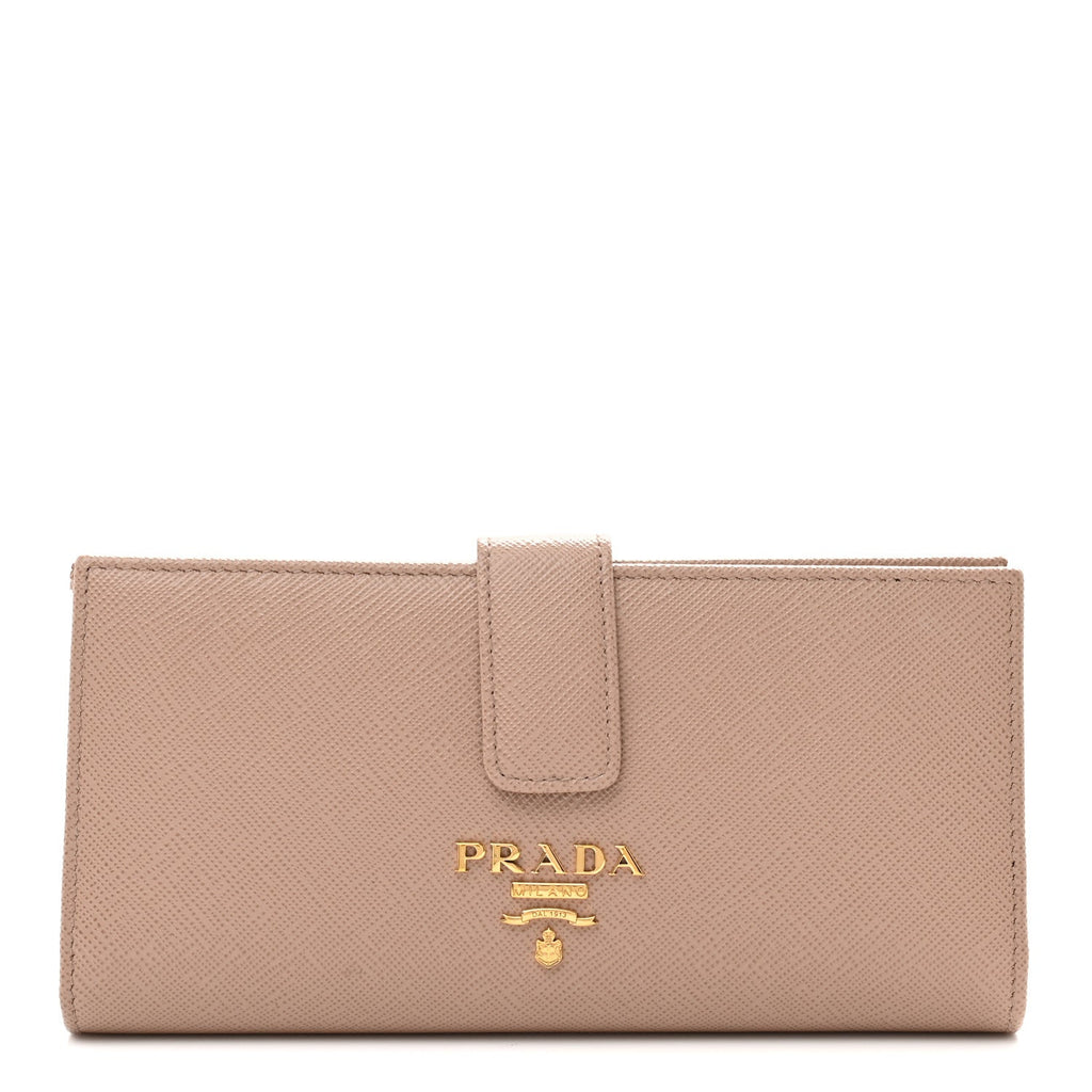 Prada Saffiano Metal Large Wallet Cipria