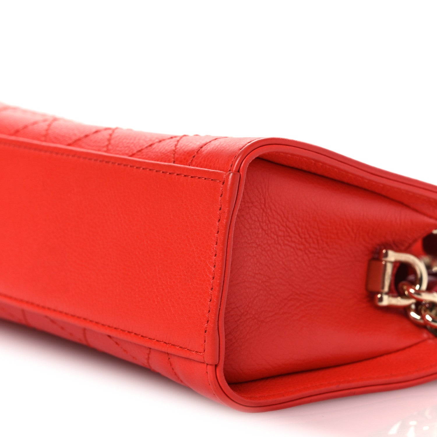 Chanel Grained Calfskin Stitched Mini Label Click Shopper Tote Red
