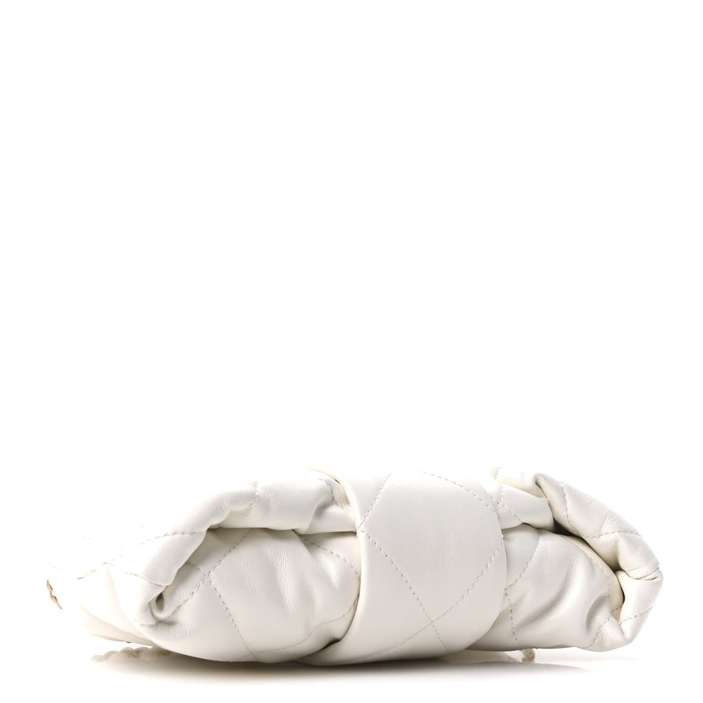 Chanel Lambskin Quilted Mini Bow Bag White