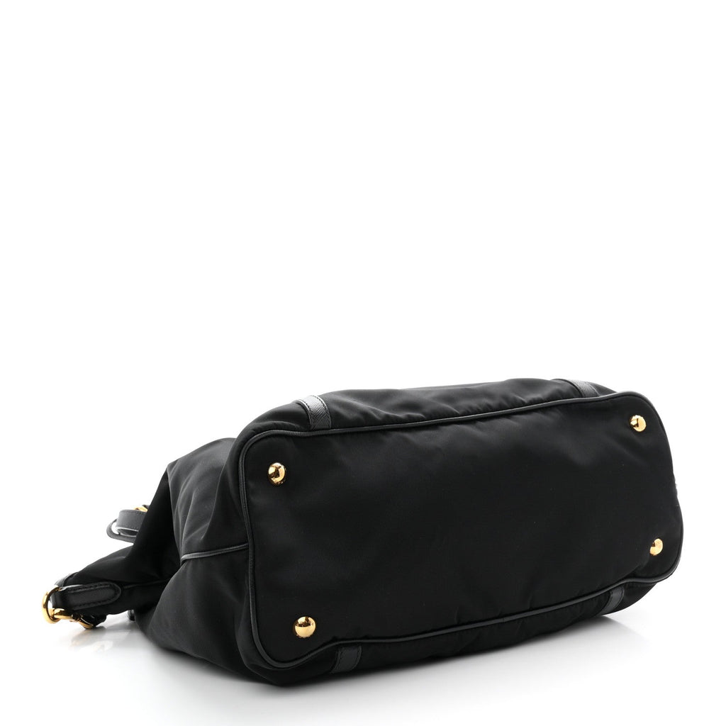 Prada Saffiano Tessuto Nylon Shopping Tote Black
