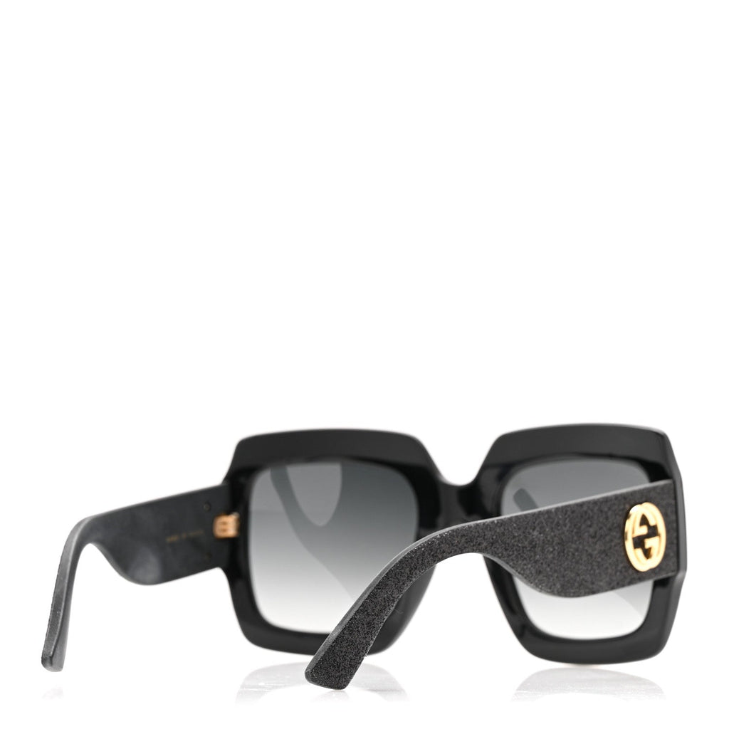 Gucci Square Frame GG0102S Sunglasses Glitter Black