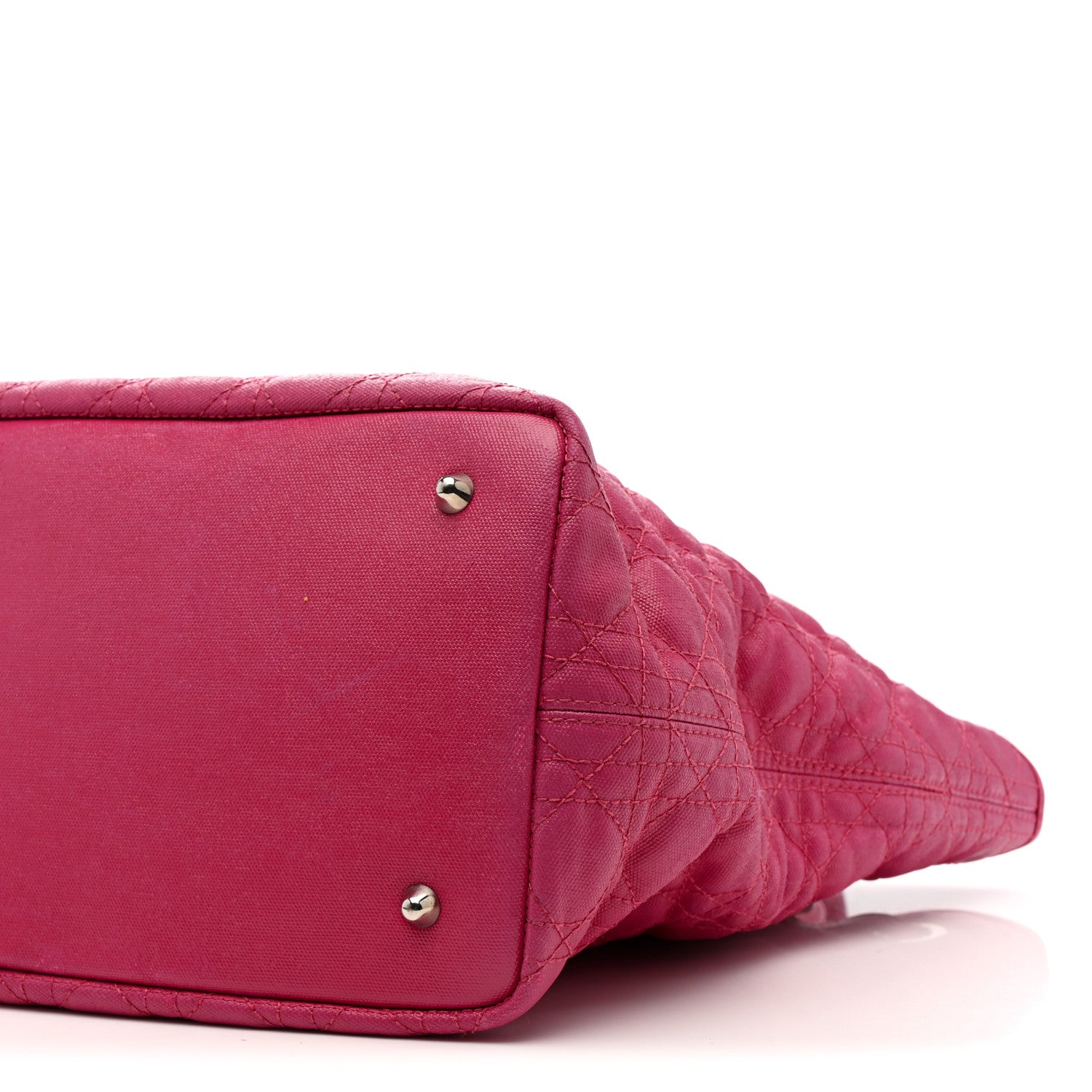 Christian Dior Coated Canvas Cannage Medium Panarea Tote Pink