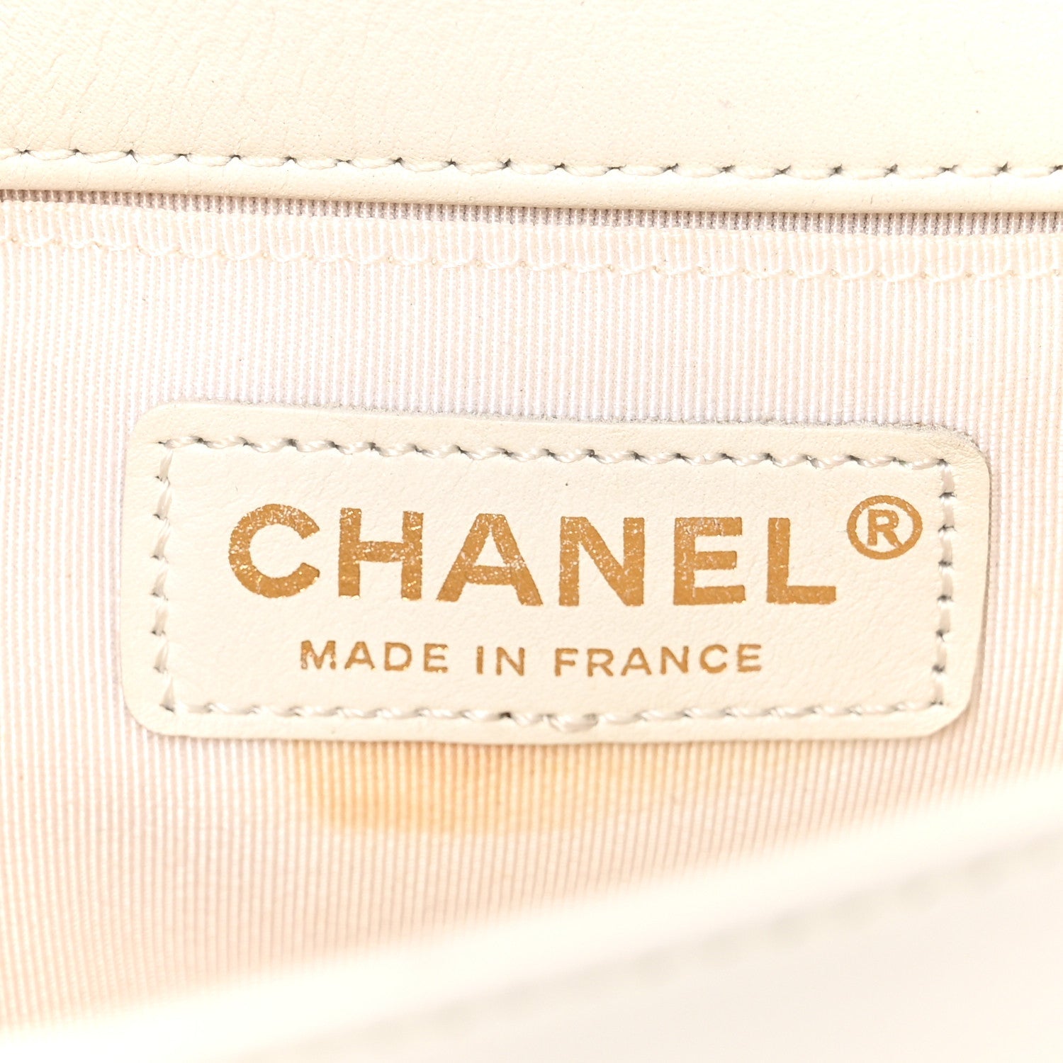 Chanel Sheepskin Braided Small Boy Reverso Flap White