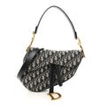 Christian Dior Oblique Saddle Bag With Strap Blue