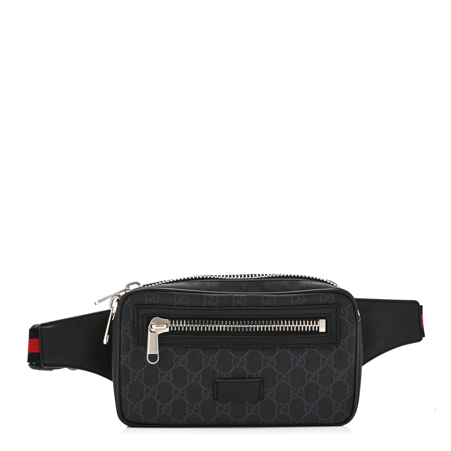 Gucci Soft GG Supreme Monogram Web Belt Bag Black Grey