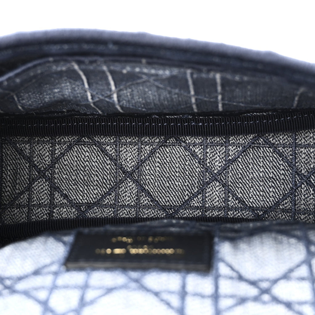 Christian Dior Denim Cannage Small Caro Bag Blue