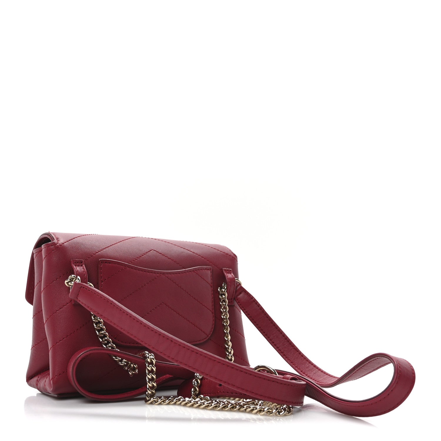 Chanel Calfskin Chevron Stitched Coco Waist Bag Red