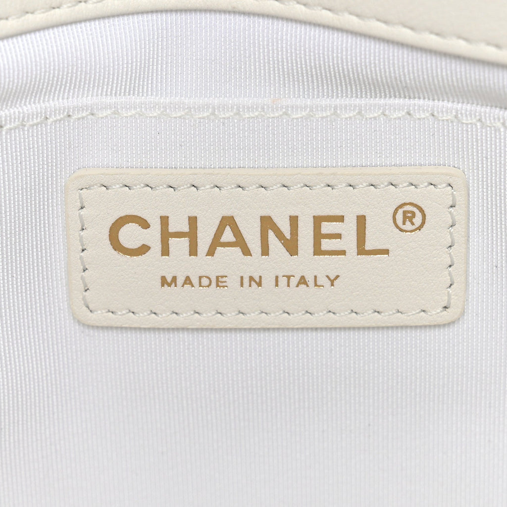 Chanel Calfskin Quilted Medium Bubbly Flap White