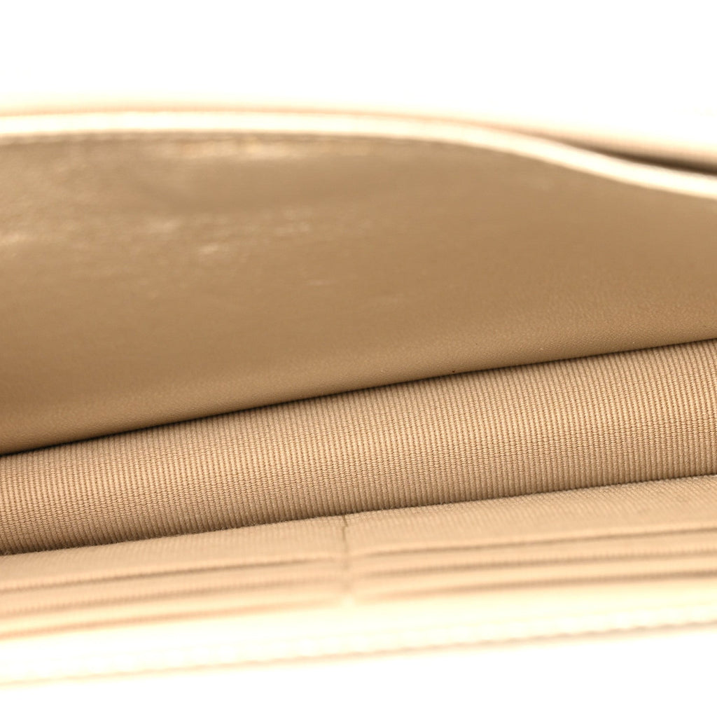 Chanel Gradient Metallic Lambskin Quilted Like A Wallet Wallet On Chain WOC Gold Pink