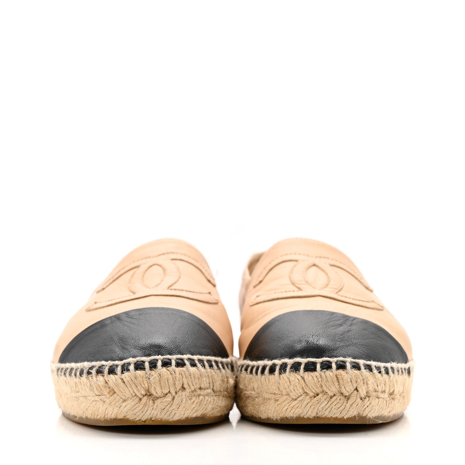 Lambskin CC Espadrilles 39 Beige Black