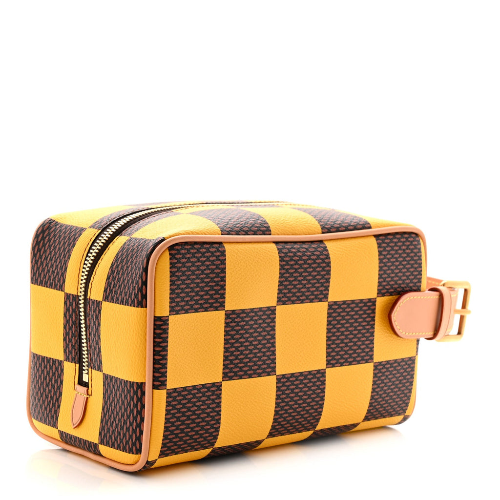 Louis Vuitton Damier Pop Dopp Kit Toilet Pouch Jaune Mat