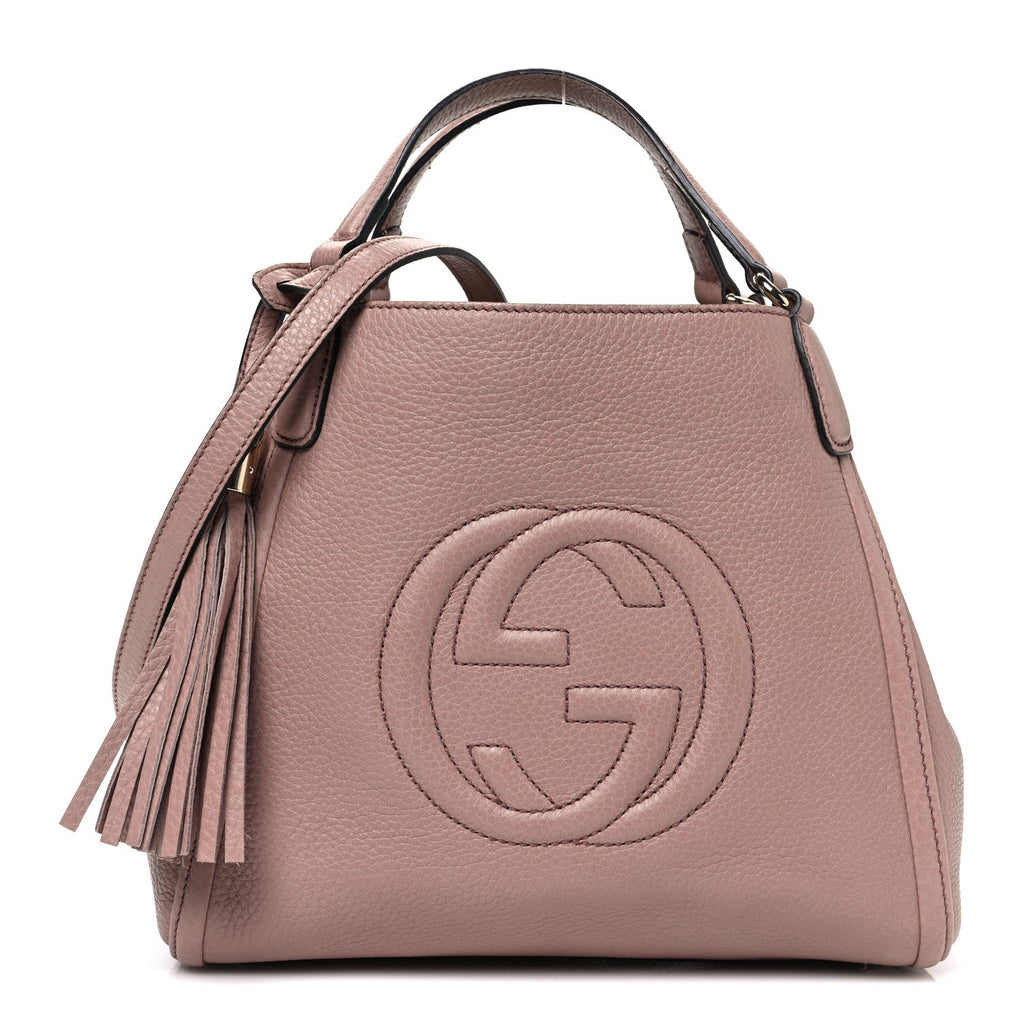 Gucci Pebbled Calfskin Small Soho Shoulder Bag Light Pink