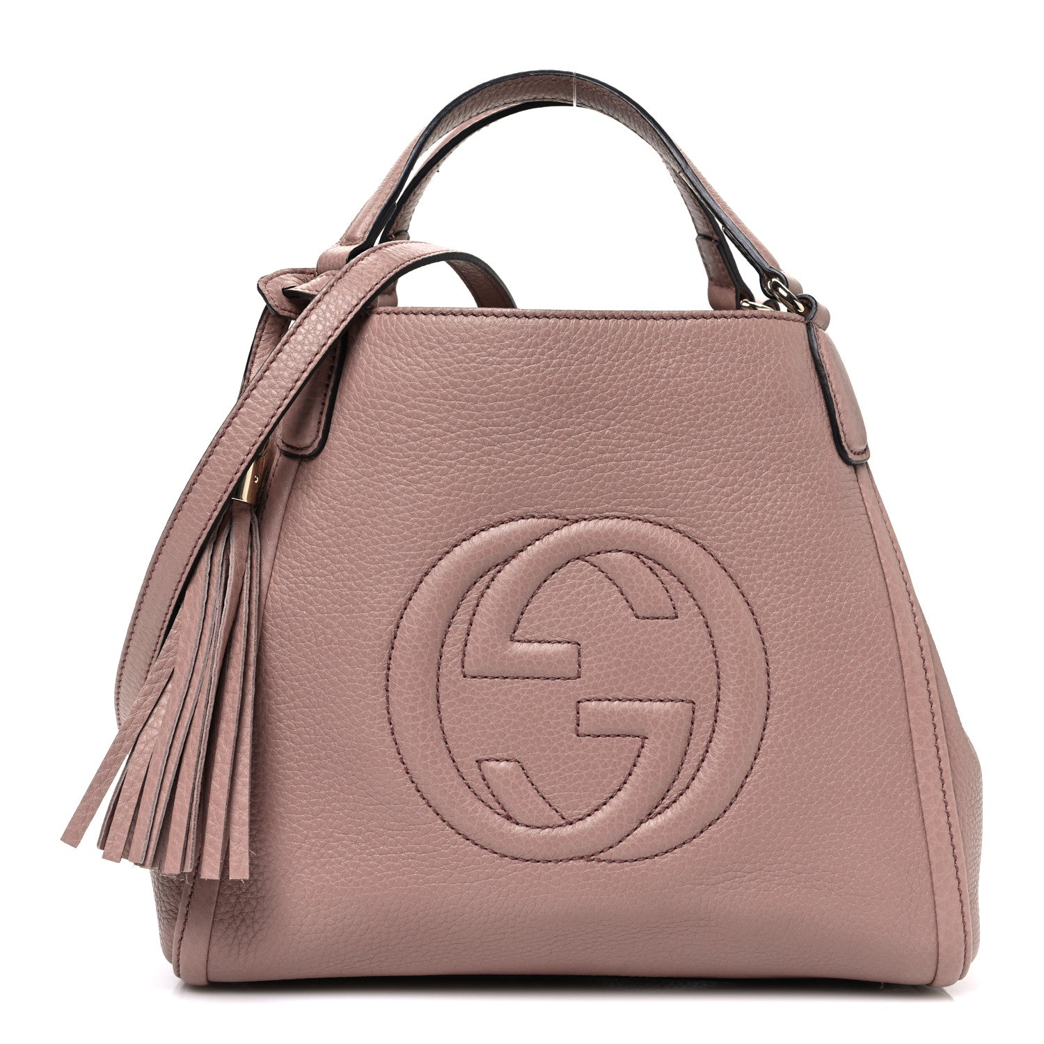 Gucci Pebbled Calfskin Small Soho Shoulder Bag Light Pink