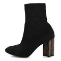 Louis Vuitton Monogram Stretch Fabric Silhouette Ankle Boots 39 Black