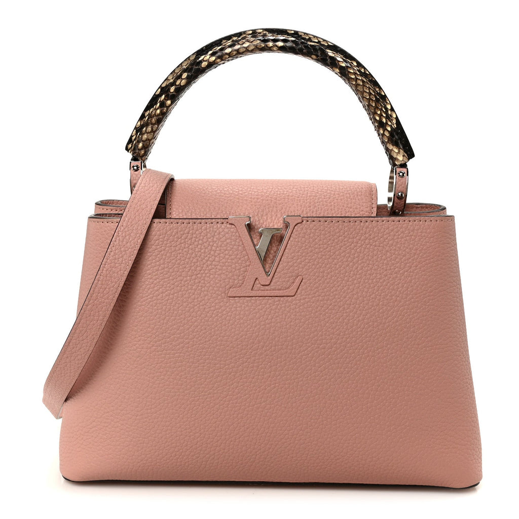 Louis Vuitton Taurillon Snakeskin Capucines PM Magnolia