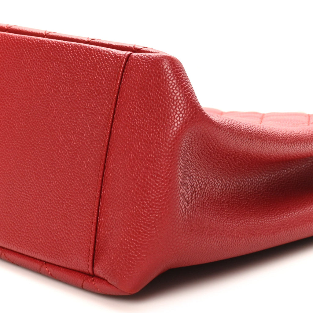 Chanel Caviar Quilted Grand Shopping Tote GST Red