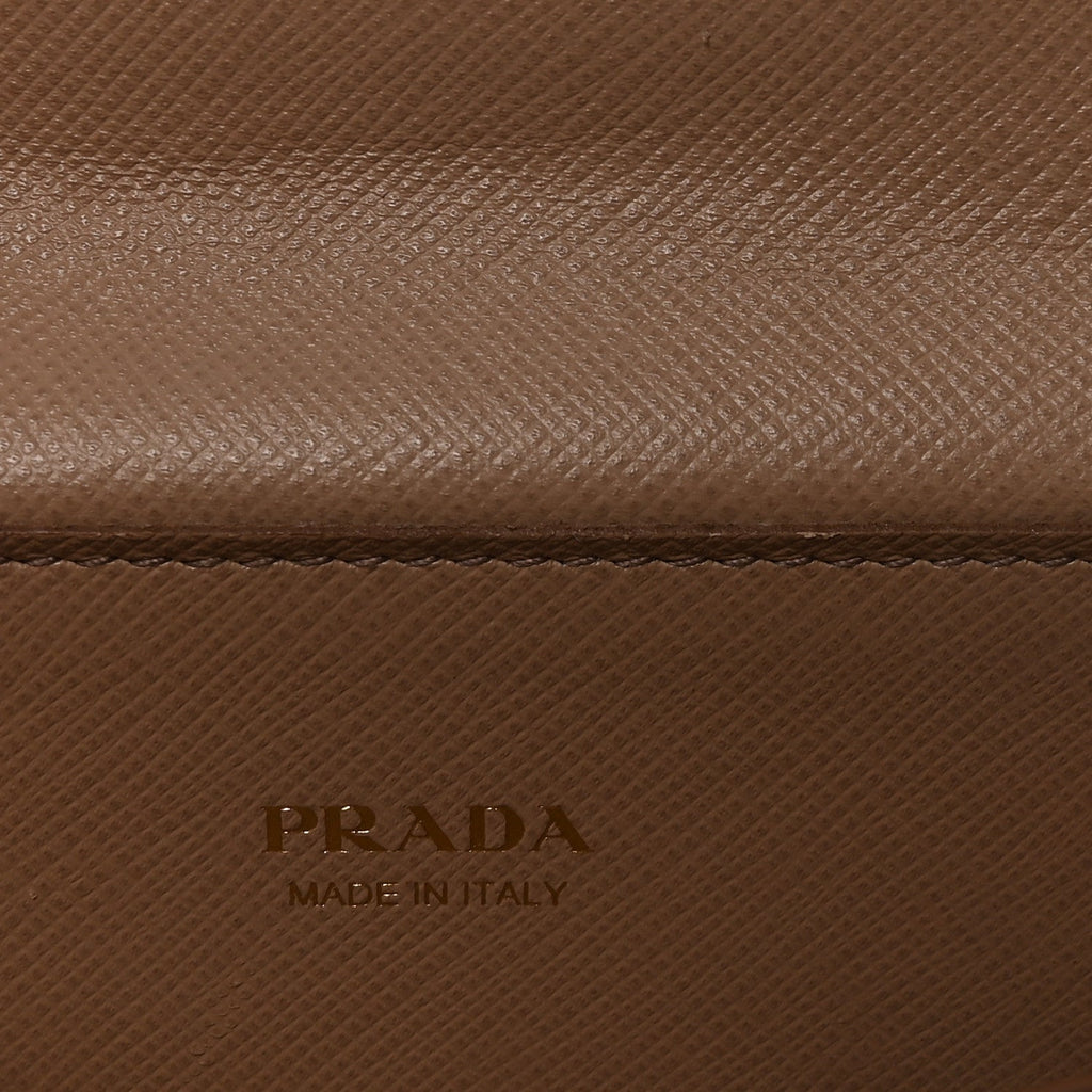 Prada Saffiano Chain Wallet Cammeo