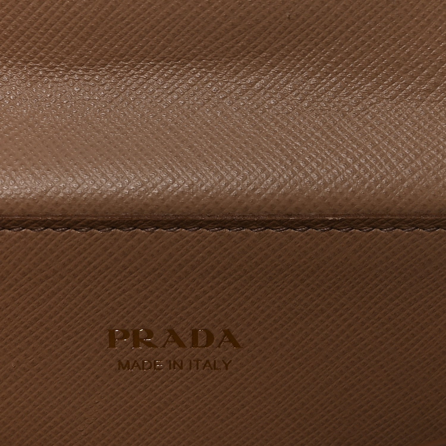 Prada Saffiano Chain Wallet Cammeo