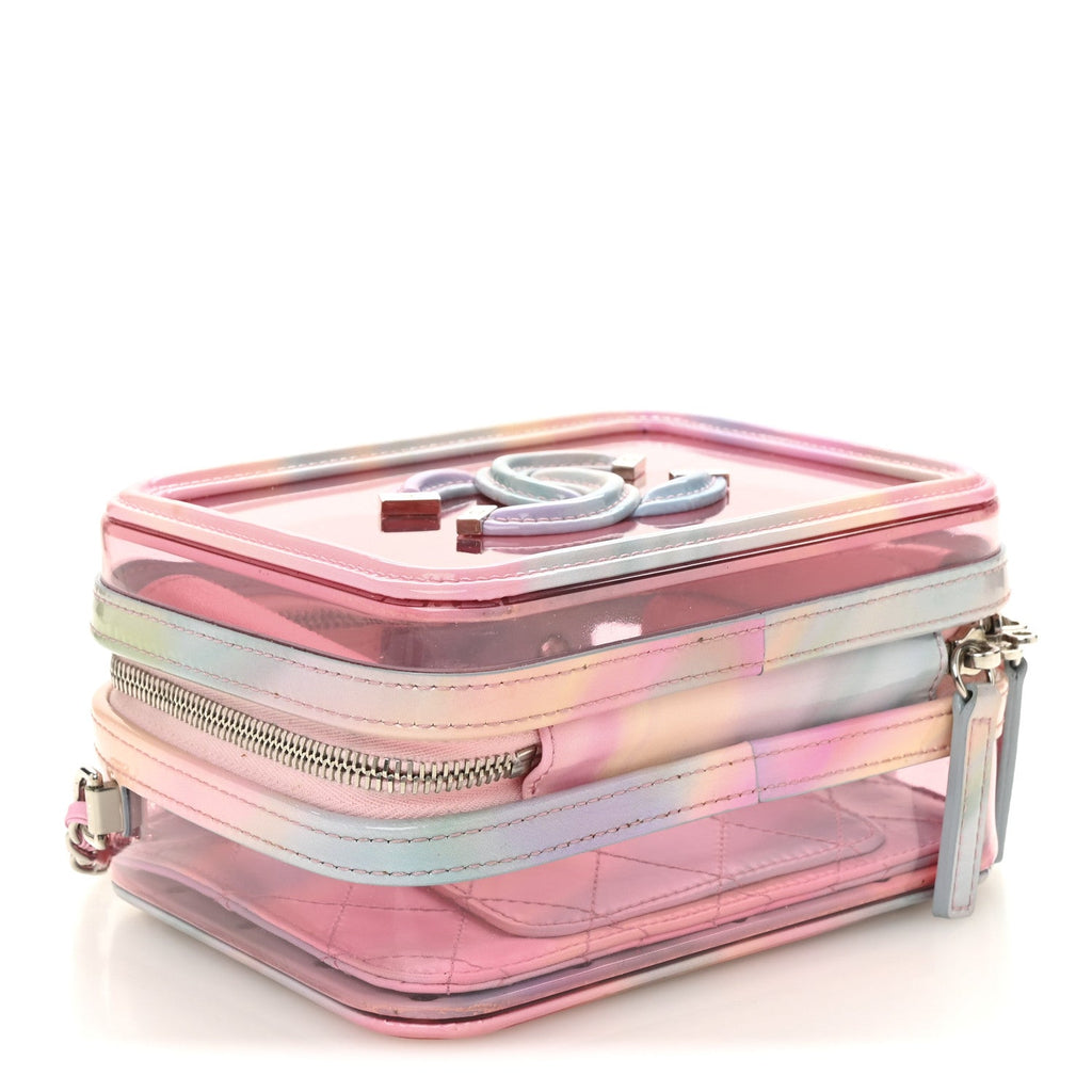 Chanel PVC Lambskin Filigree Small CC Filigree Vanity Case Pink Multicolor